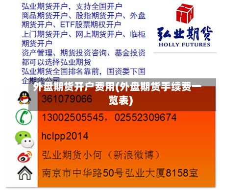 外盘期货开户费用(外盘期货手续费一览表)