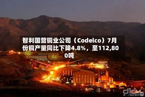 智利国营铜业公司（Codelco）7月份铜产量同比下降4.8%，至112,800吨-第2张图片