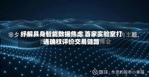 纾解具身智能数据焦虑 首家实验室打通确权评价交易链路-第2张图片