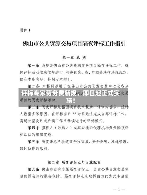 评标专家劳务费新规，即日起正式实施！-第1张图片
