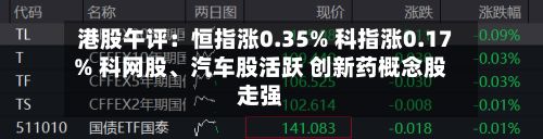 港股午评：恒指涨0.35% 科指涨0.17% 科网股、汽车股活跃 创新药概念股走强-第2张图片