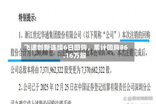 飞速创新连续6日回购，累计回购86.16万股-第2张图片