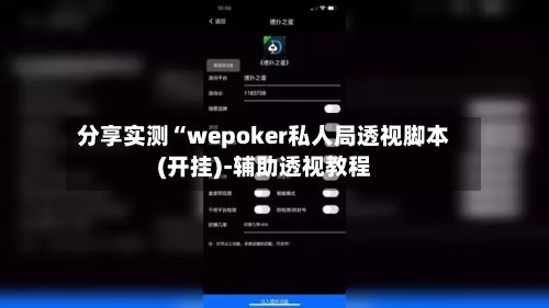分享实测“wepoker私人局透视脚本(开挂)-辅助透视教程