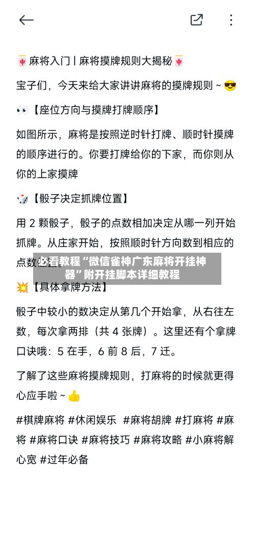 必看教程“微信雀神广东麻将开挂神器”附开挂脚本详细教程-第2张图片