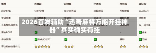 2026首发辅助“迅奇麻将万能开挂神器	”其实确实有挂-第2张图片