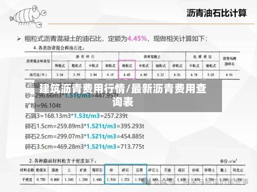建筑沥青费用行情/最新沥青费用查询表