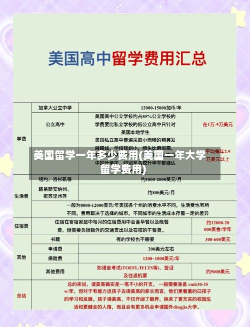 美国留学一年多少费用(美国一年大学留学费用)-第2张图片