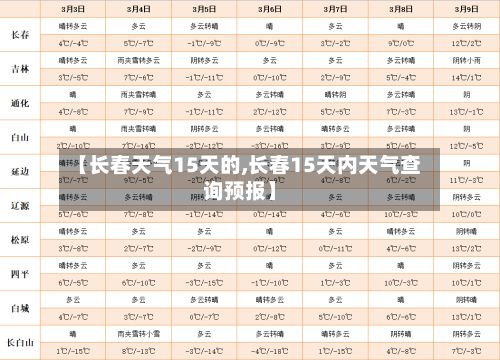 【长春天气15天的,长春15天内天气查询预报】