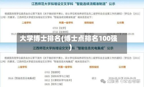 大学博士排名(博士点排名100强)