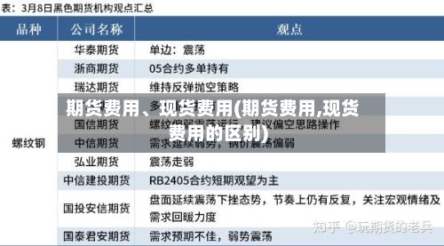 期货费用	、现货费用(期货费用,现货费用的区别)-第2张图片