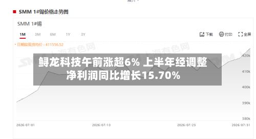 鲟龙科技午前涨超6% 上半年经调整净利润同比增长15.70%-第3张图片