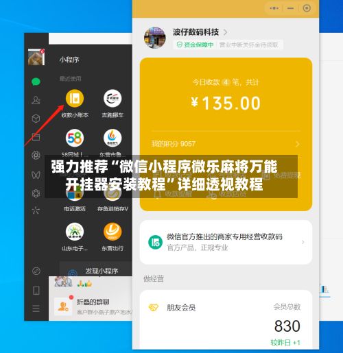 强力推荐“微信小程序微乐麻将万能开挂器安装教程”详细透视教程-第3张图片