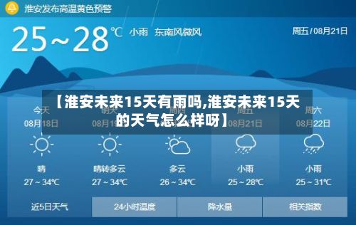 【淮安未来15天有雨吗,淮安未来15天的天气怎么样呀】