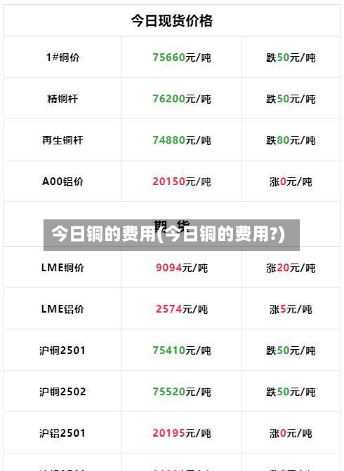 今日铜的费用(今日铜的费用?)