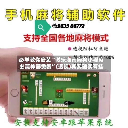 必学教你安装“微乐湖南麻将小程序必赢神器免费”(透视)其实确实有挂-第3张图片