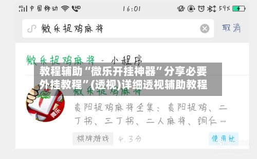 教程辅助“微乐开挂神器”分享必要外挂教程	”(透视)详细透视辅助教程-第2张图片