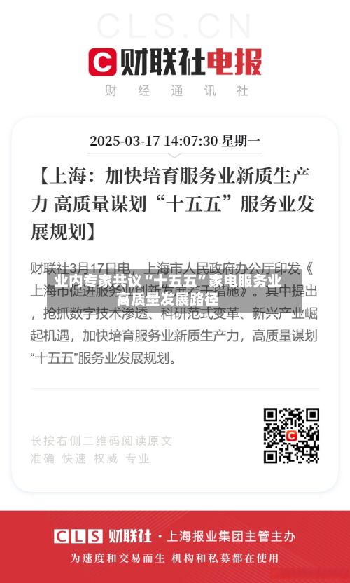 业内专家共议“十五五”家电服务业高质量发展路径-第2张图片