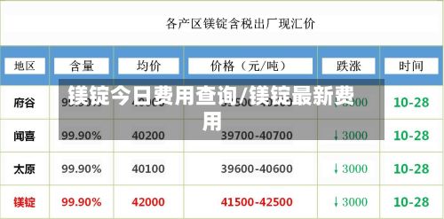 镁锭今日费用查询/镁锭最新费用