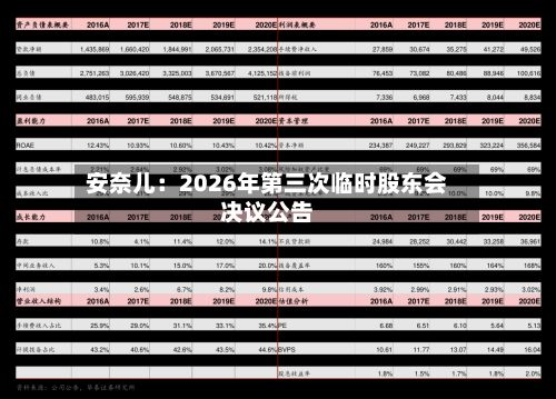安奈儿：2026年第三次临时股东会决议公告