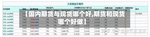 【国内期货与现货哪个好,期货和现货哪个好做】-第2张图片