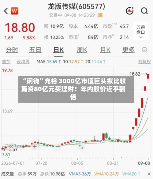 “闲钱”充裕 3000亿市值巨头拟比较高斥资80亿元买理财！年内股价近乎翻倍-第3张图片