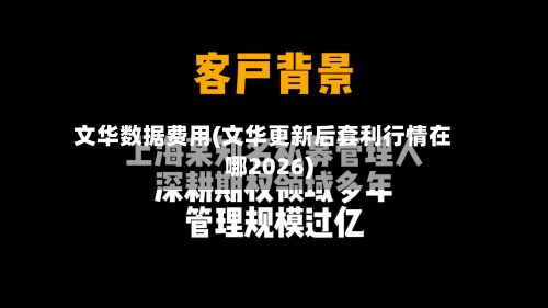 文华数据费用(文华更新后套利行情在哪2026)-第3张图片
