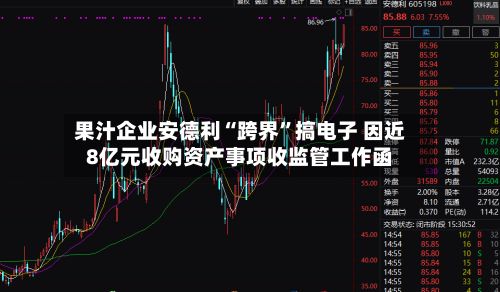 果汁企业安德利“跨界	”搞电子 因近8亿元收购资产事项收监管工作函-第2张图片
