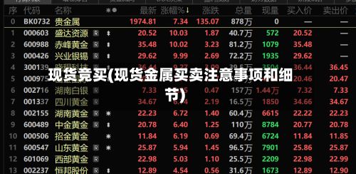 现货竞买(现货金属买卖注意事项和细节)