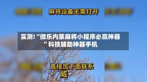 实测!“微乐内蒙麻将小程序必赢神器”科技辅助神器手机-第2张图片