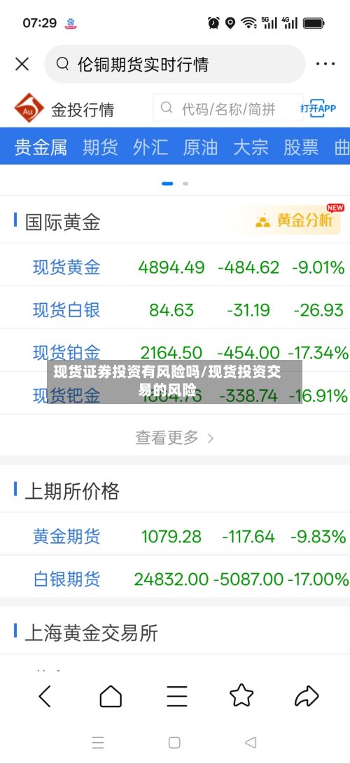 现货证券投资有风险吗/现货投资交易的风险-第2张图片