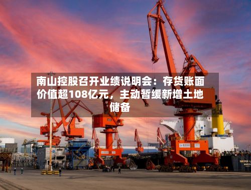 南山控股召开业绩说明会：存货账面价值超108亿元，主动暂缓新增土地储备-第2张图片