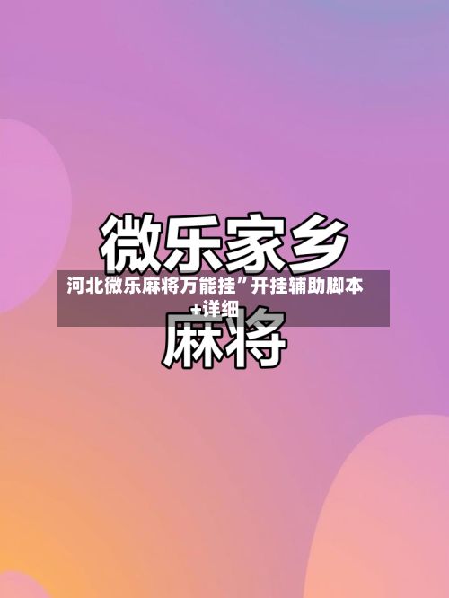 河北微乐麻将万能挂”开挂辅助脚本+详细-第2张图片
