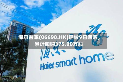 海尔智家(06690.HK)连续9日回购	，累计回购375.00万股-第2张图片