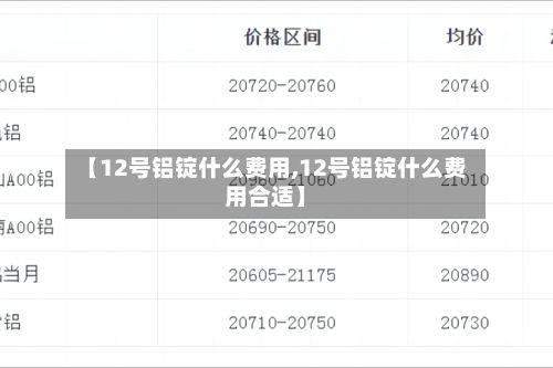 【12号铝锭什么费用,12号铝锭什么费用合适】-第3张图片