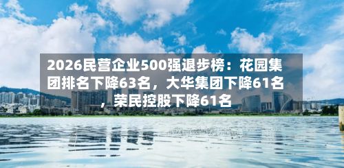 2026民营企业500强退步榜：花园集团排名下降63名，大华集团下降61名，荣民控股下降61名