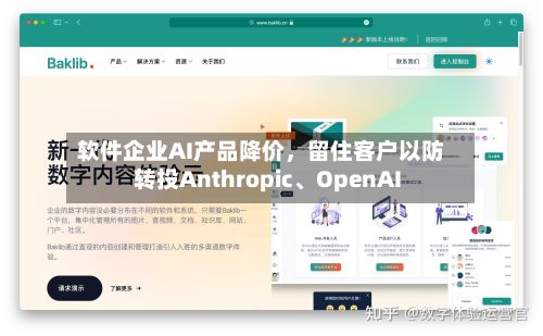 软件企业AI产品降价，留住客户以防转投Anthropic、OpenAI-第1张图片