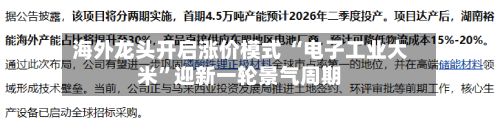 海外龙头开启涨价模式 “电子工业大米”迎新一轮景气周期-第3张图片