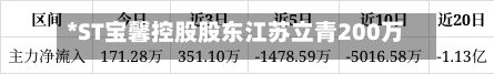 *ST宝馨控股股东江苏立青200万股限售股被司法拍卖 高远362.8万元竞得