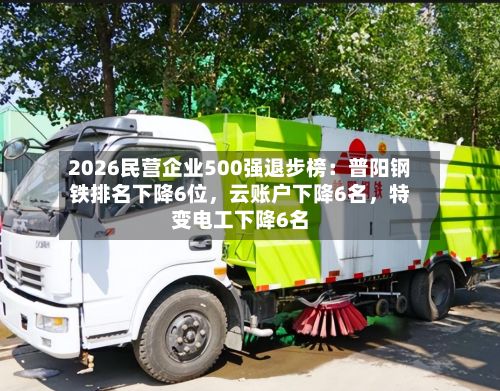 2026民营企业500强退步榜：普阳钢铁排名下降6位，云账户下降6名，特变电工下降6名