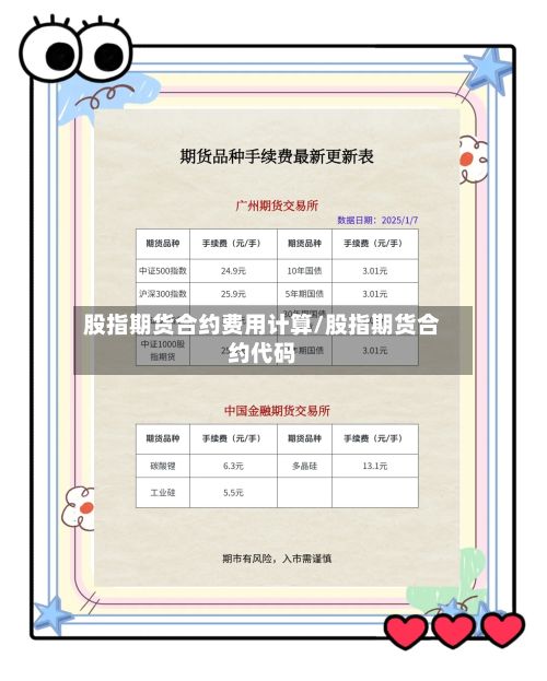 股指期货合约费用计算/股指期货合约代码