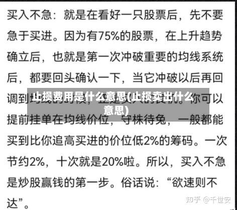 止损费用是什么意思(止损卖出什么意思)-第2张图片