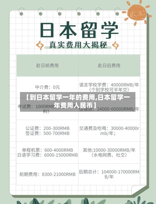 【到日本留学一年的费用,日本留学一年费用人民币】-第2张图片