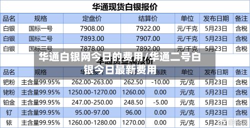 华通白银网今日的费用/华通二号白银今日最新费用-第2张图片
