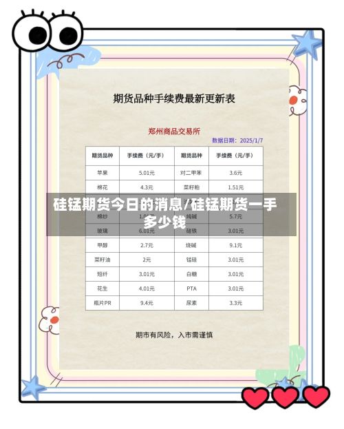 硅锰期货今日的消息/硅锰期货一手多少钱