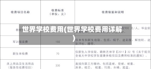 世界学校费用(世界学校费用详解)