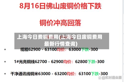 上海今日费铜费用(上海今日废铜费用最新行情查询)