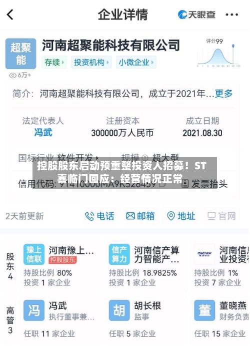 控股股东启动预重整投资人招募!ST喜临门回应:经营情况正常-第2张图片
