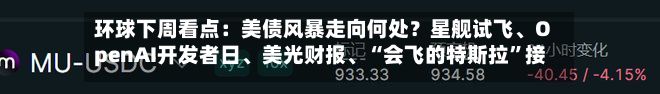 环球下周看点：美债风暴走向何处？星舰试飞、OpenAI开发者日	、美光财报、“会飞的特斯拉”接力亮相-第2张图片