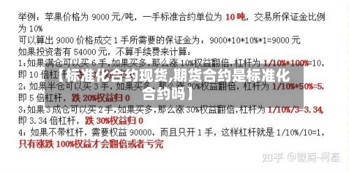 【标准化合约现货,期货合约是标准化合约吗】