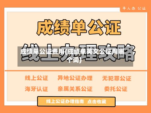 成绩单公证费用(成绩单英文公证用哪个词)
